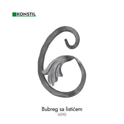 Bubreg sa listićem -levi 170x110 12x12mm grif